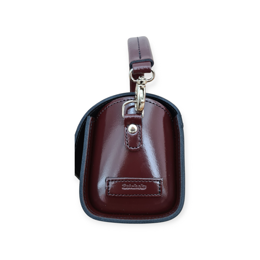 Bauble Handmade High Shine Leather Handbag - Marsala Red  