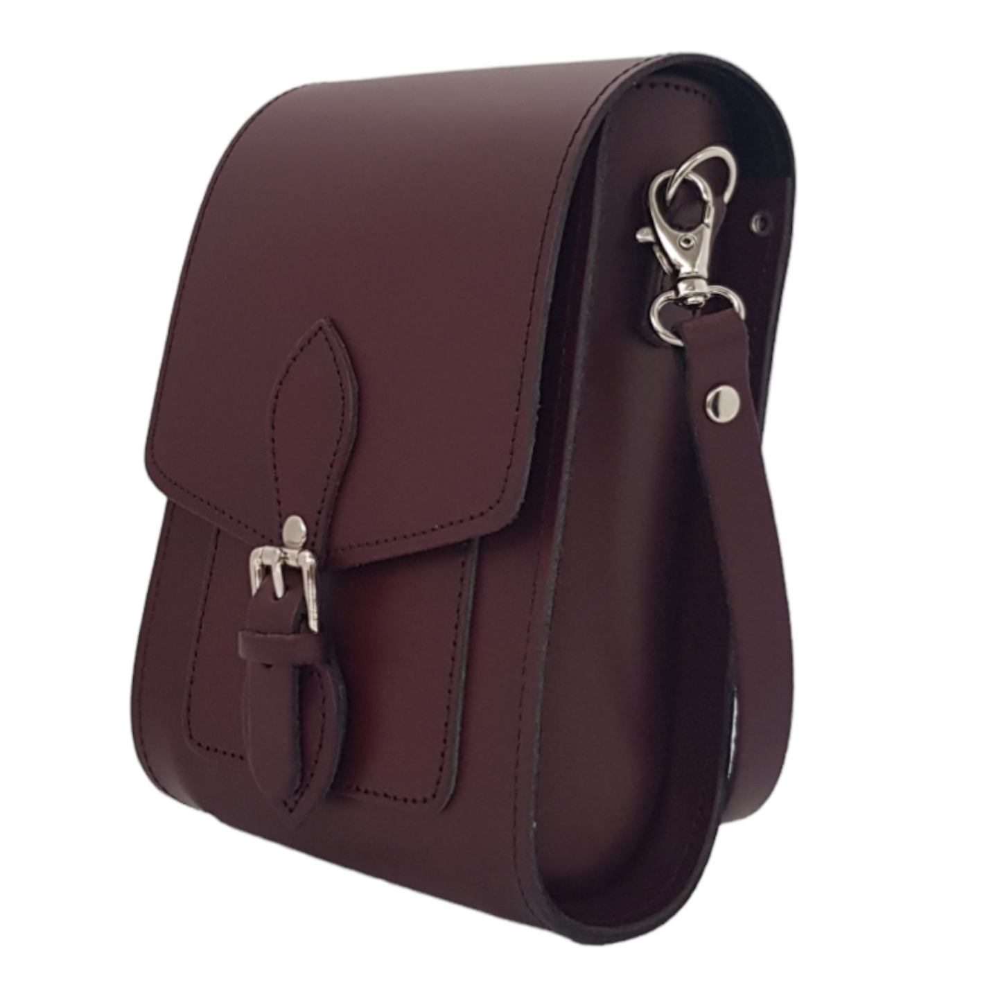 Handmade Leather Festival Phone Bag - Marsala Red  