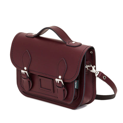 Leather Midi Satchel Marsala Red