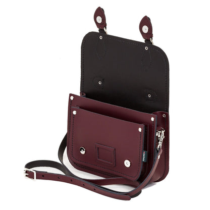 Leather Midi Satchel Marsala Red