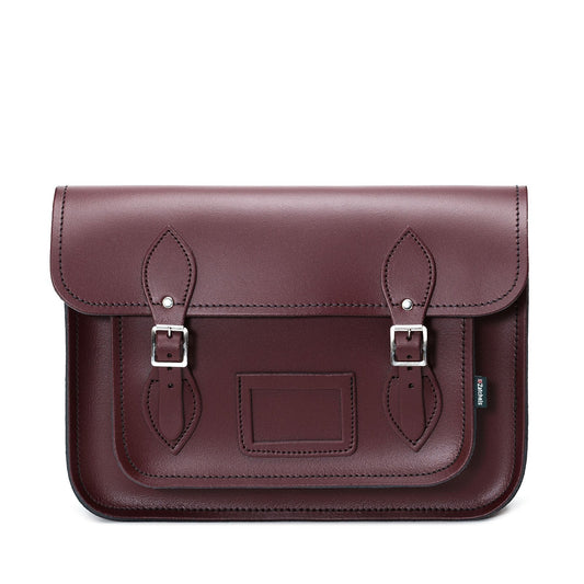 Handmade Leather Satchel - Marsala Red  