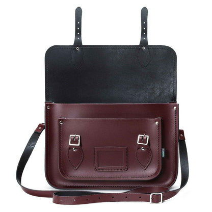 Handmade Leather Satchel - Marsala Red