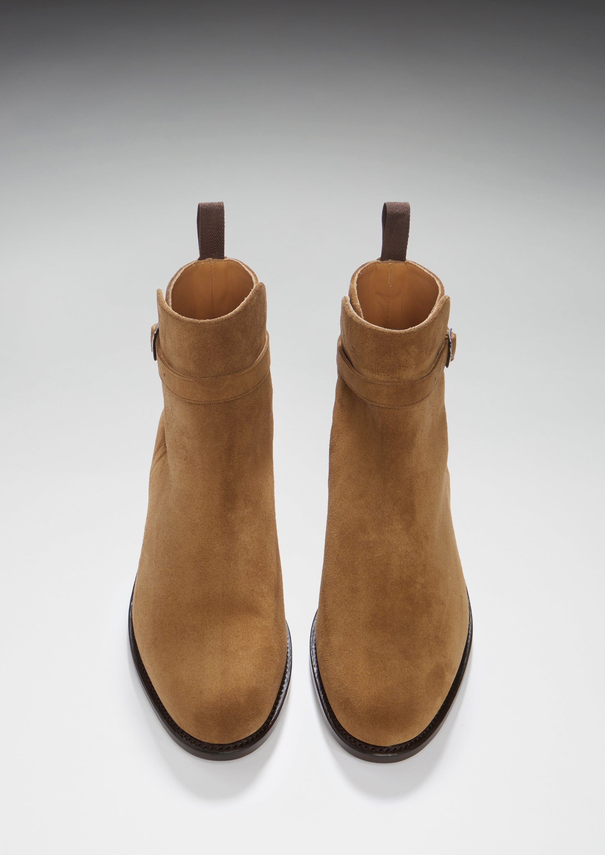 Tobacco Suede Jodhpur Boots, Welted Leather Sole  