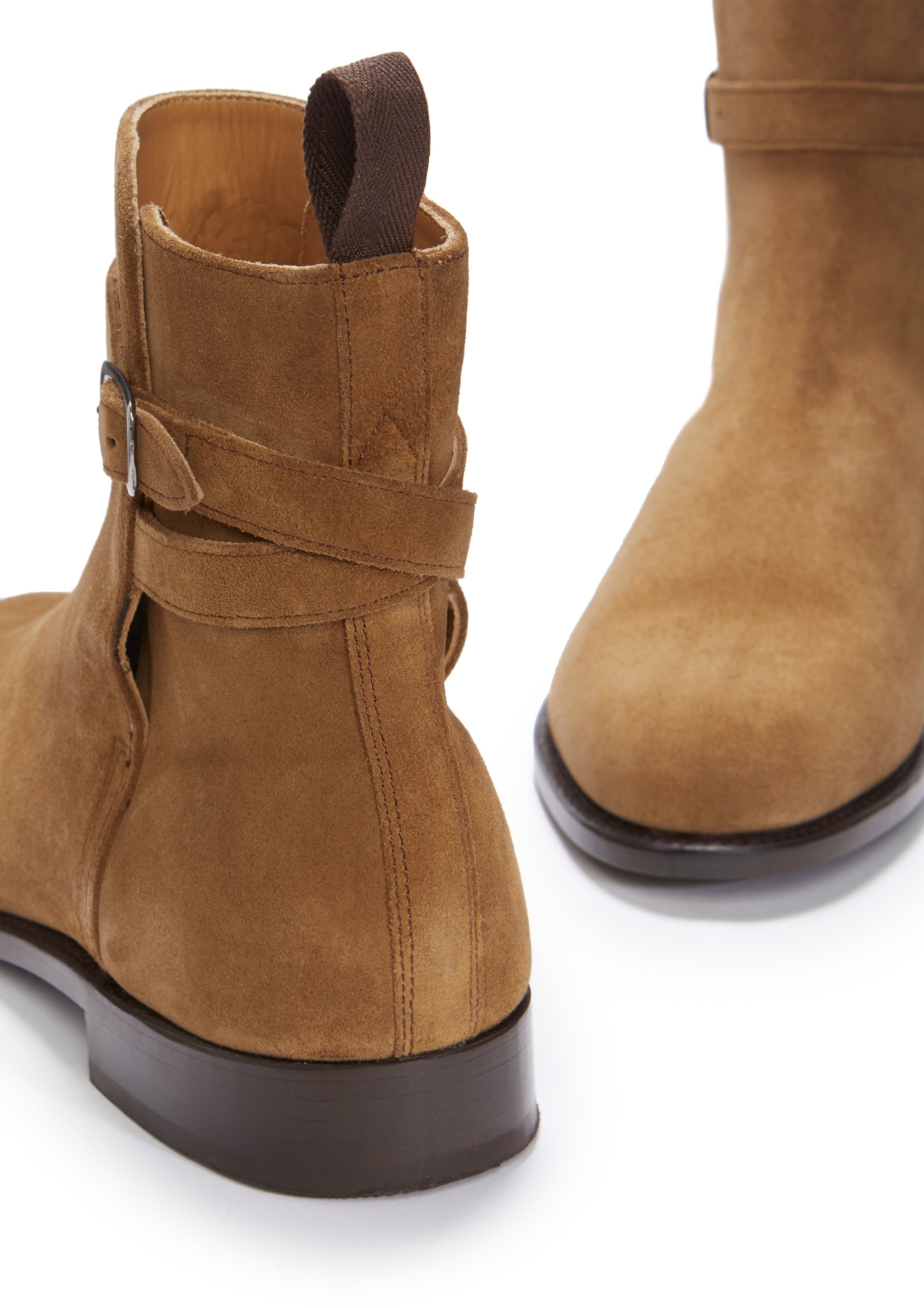 Tobacco Suede Jodhpur Boots, Welted Leather Sole  