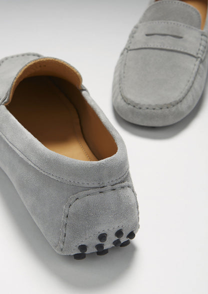 Penny Driving Loafers, dove grey suede  