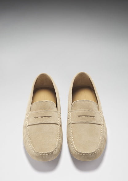 Penny Driving Loafers, taupe suede  
