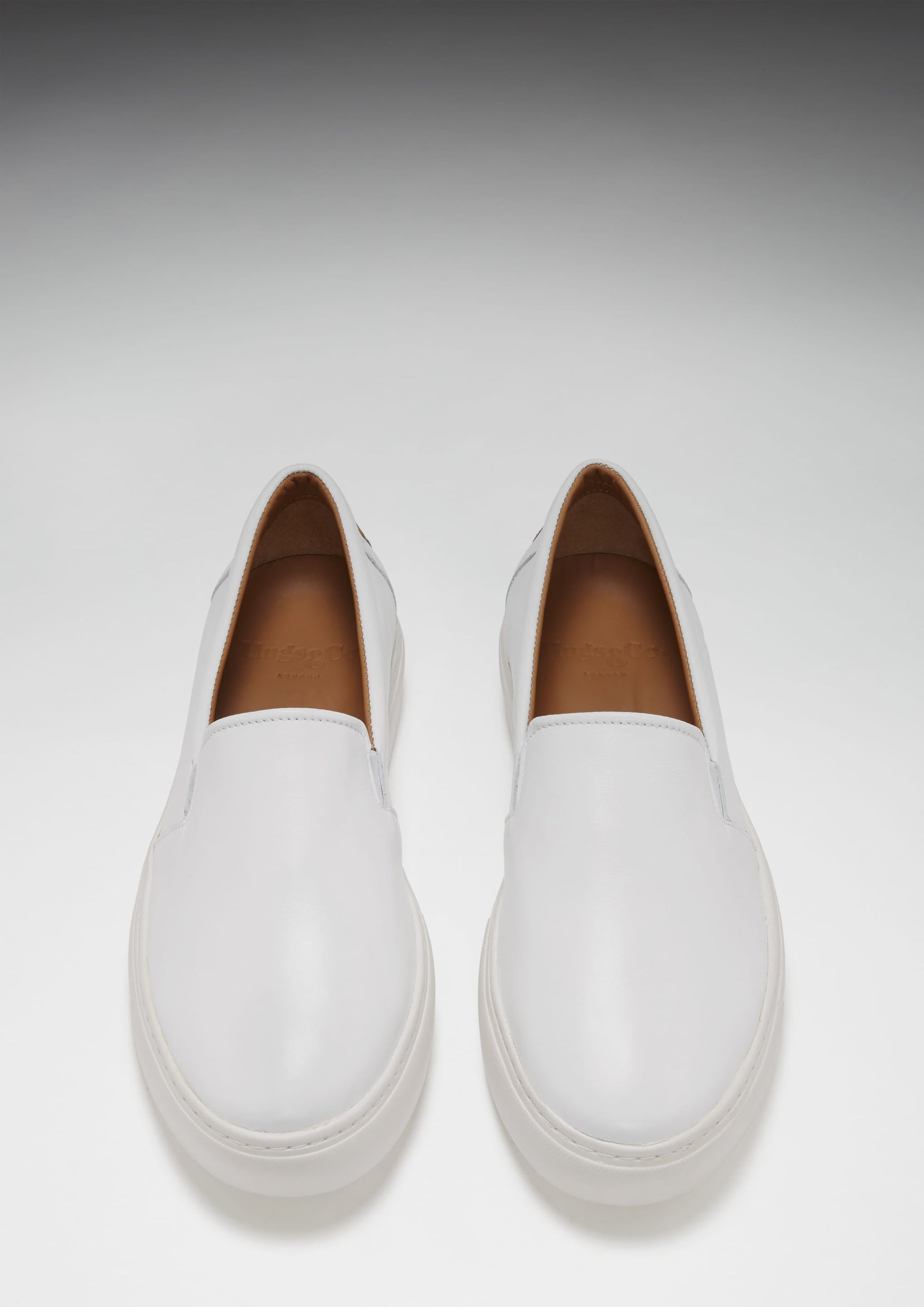 Slip-on Sneakers, white leather  
