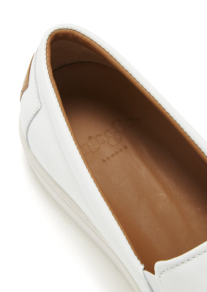 Slip-on Sneakers, white leather  