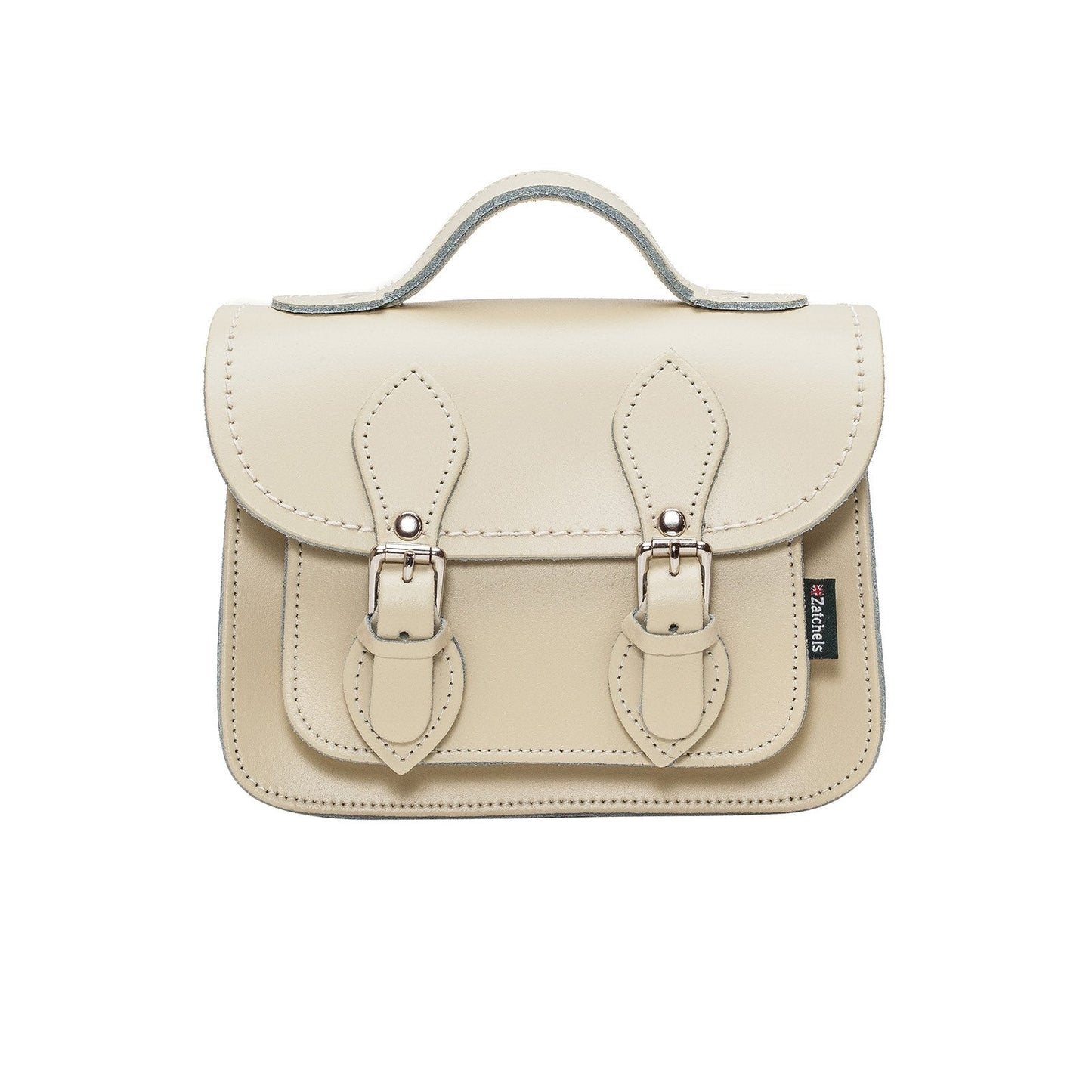 Handmade Leather Micro Satchel - Pastel Cream  