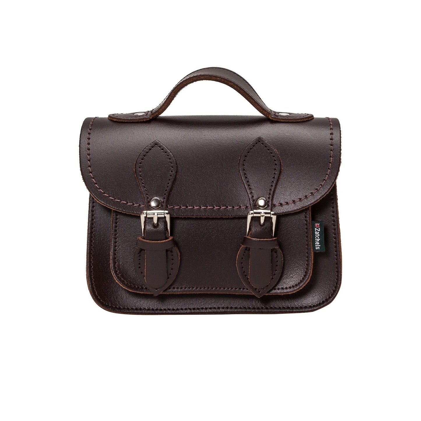 Handmade Leather Micro Satchel - Dark Brown  