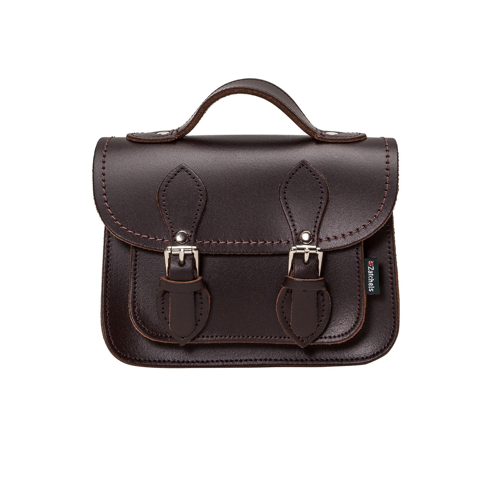 Handmade Leather Micro Satchel - Dark Brown  