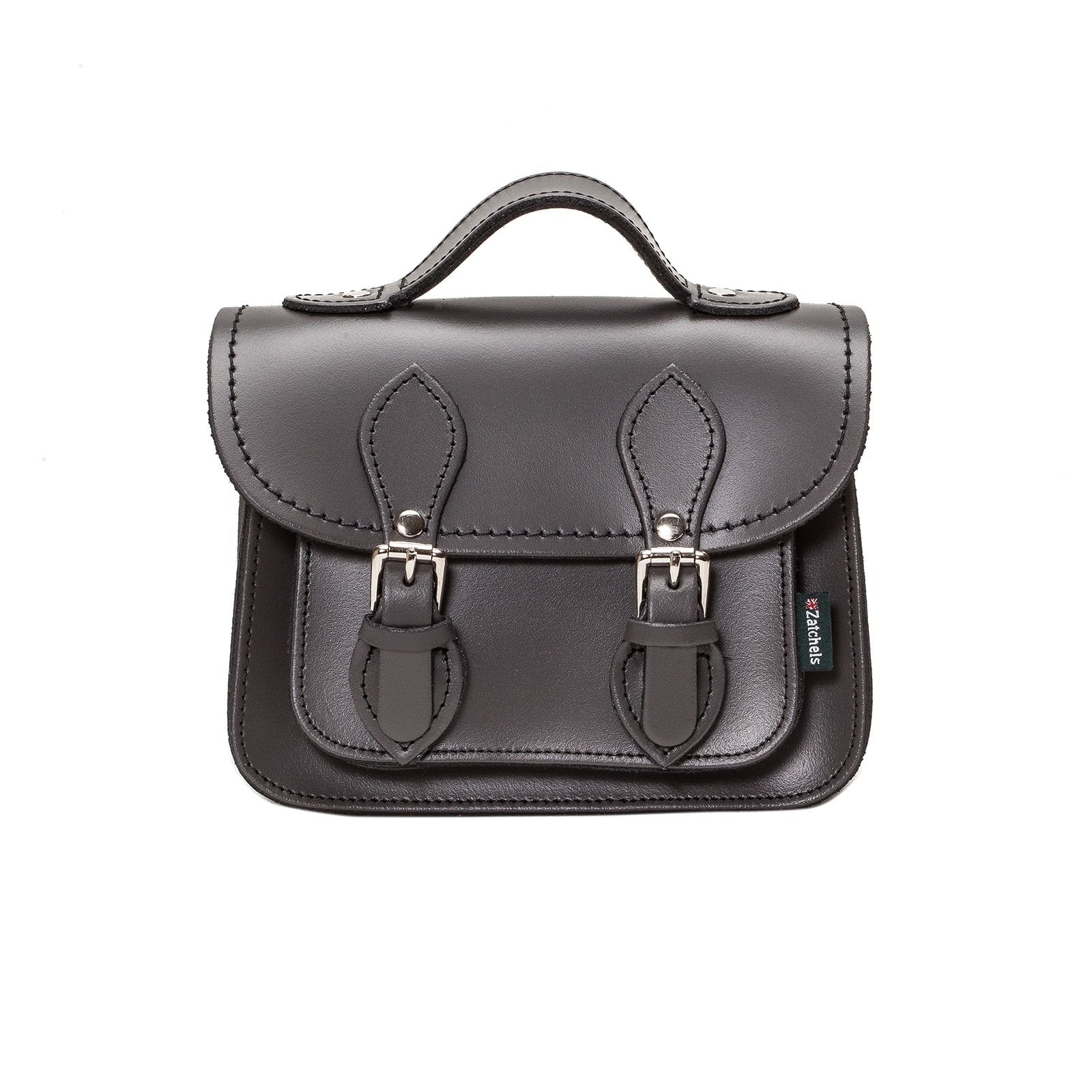 Handmade Leather Micro Satchel - Graphite  