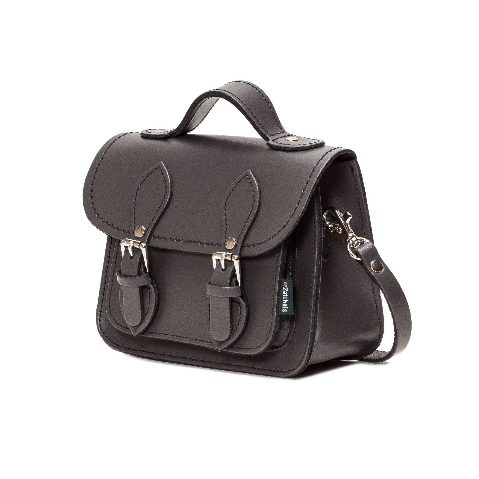 Handmade Leather Micro Satchel - Graphite  
