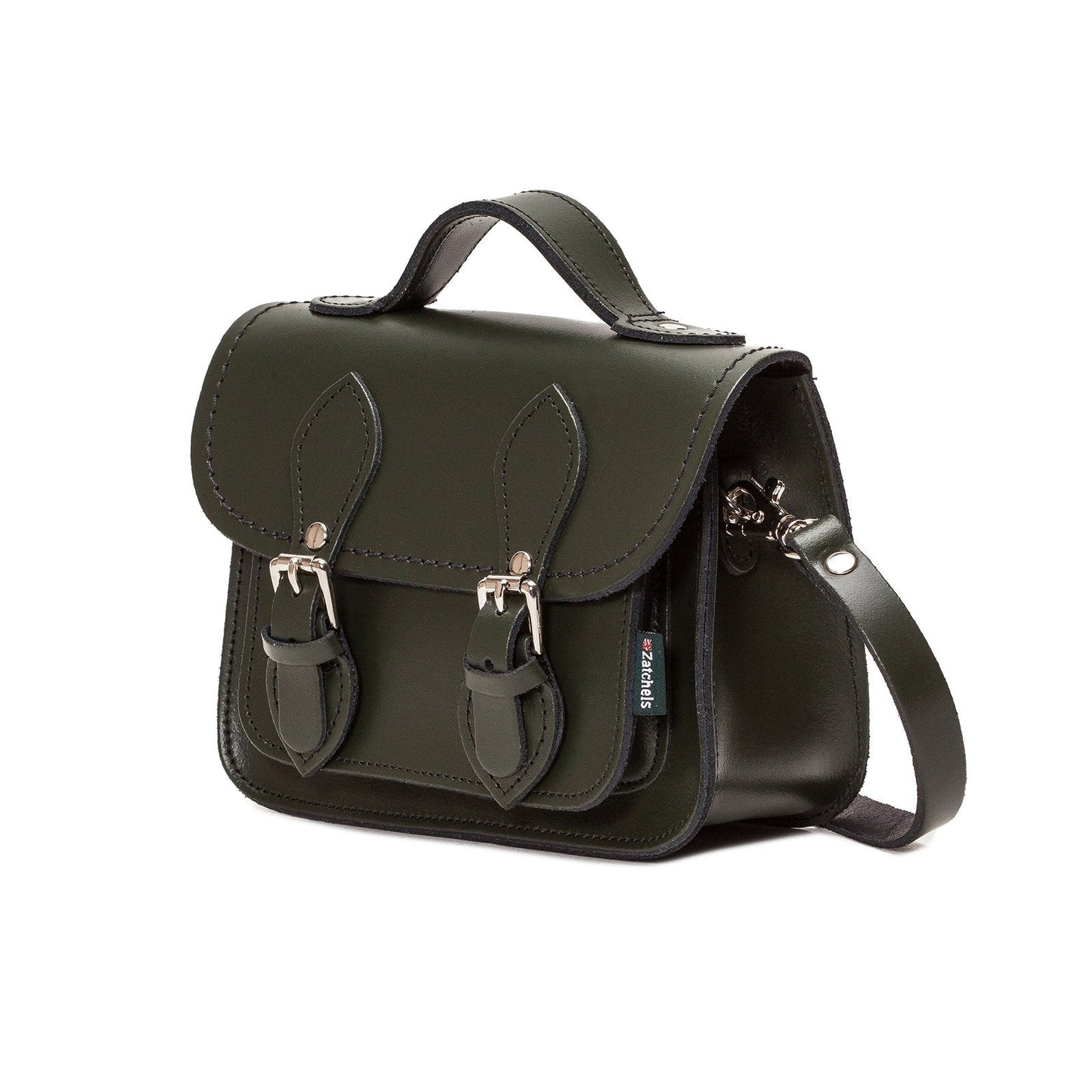Handmade Leather Micro Satchel - Ivy Green  