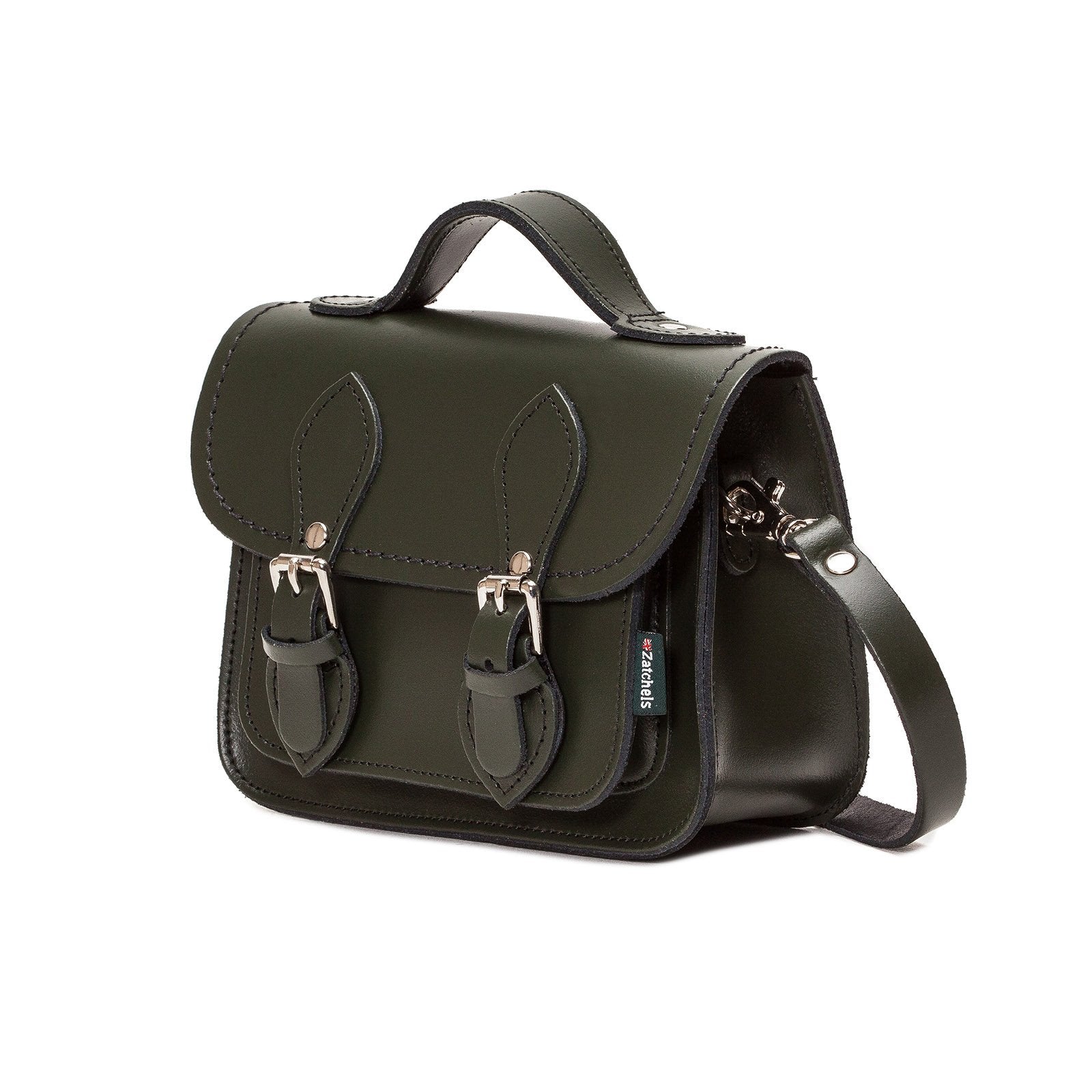 Handmade Leather Micro Satchel - Ivy Green  