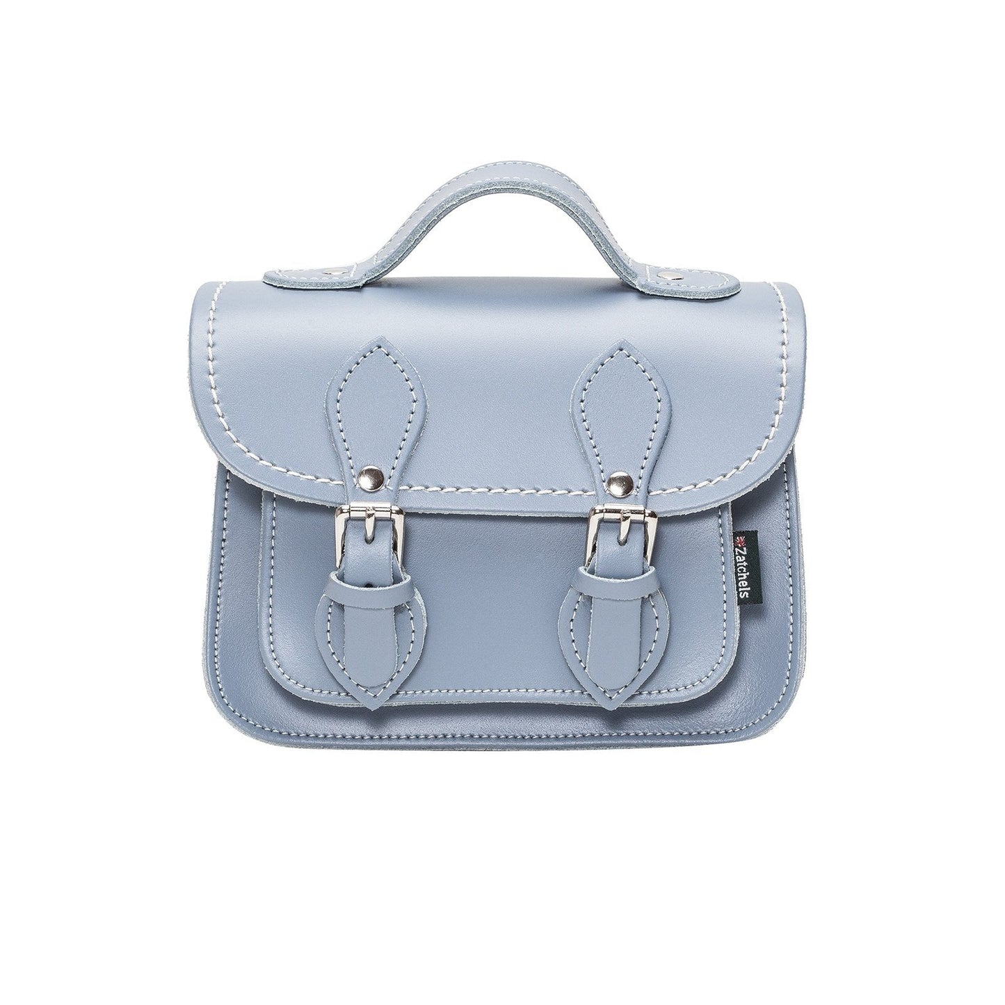 Handmade Leather Micro Satchel - Lilac Grey  