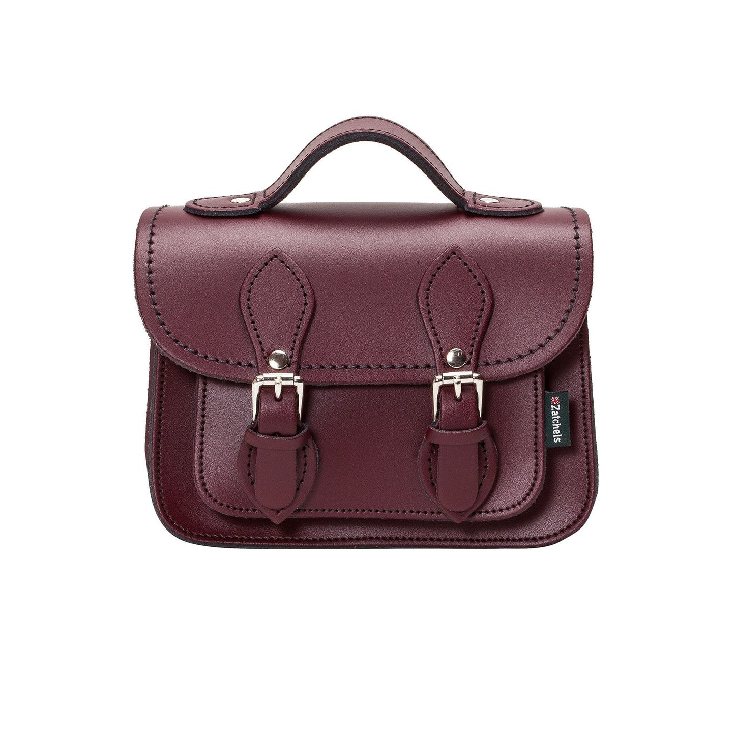 Handmade Leather Micro Satchel - Marsala Red  