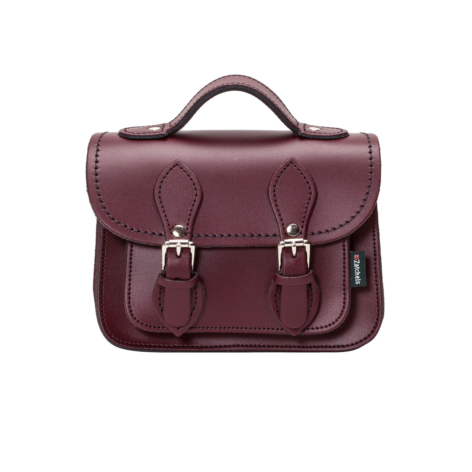 Handmade Leather Micro Satchel - Marsala Red  