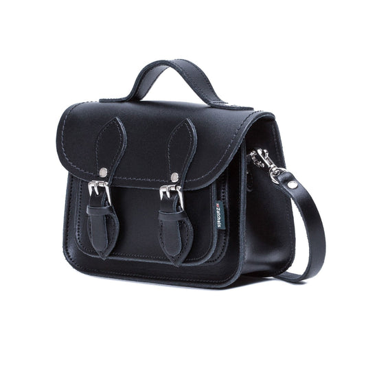 Handmade Leather Micro Satchel - Navy