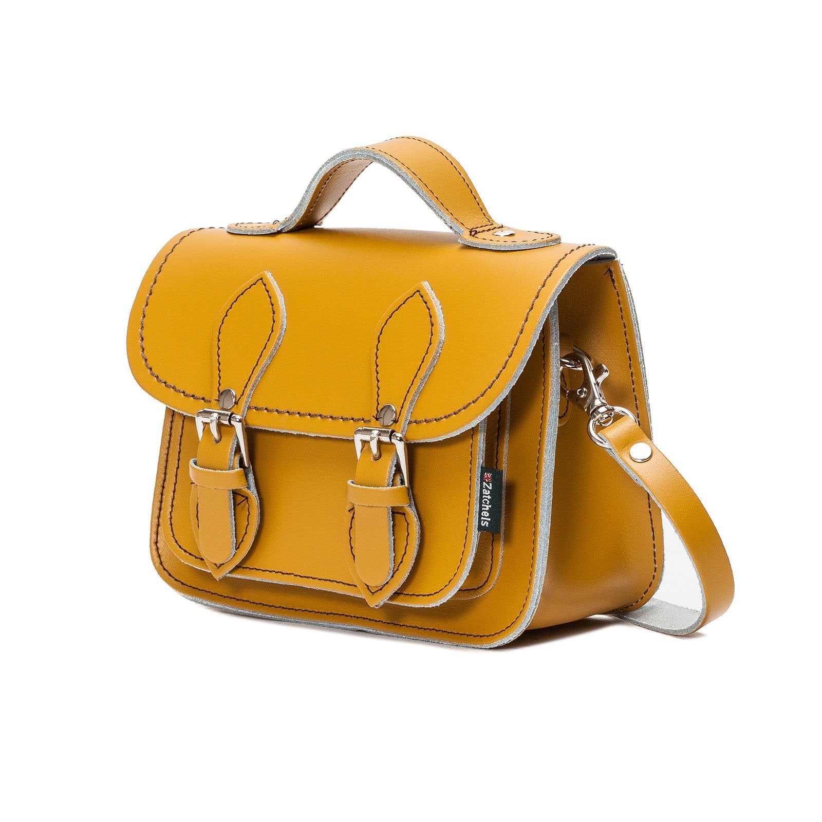Handmade Leather Micro Satchel - Yellow Ochre  
