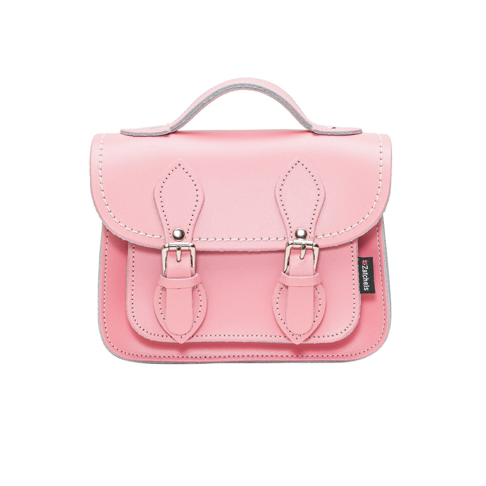 Handmade Leather Micro Satchel - Pastel Pink  