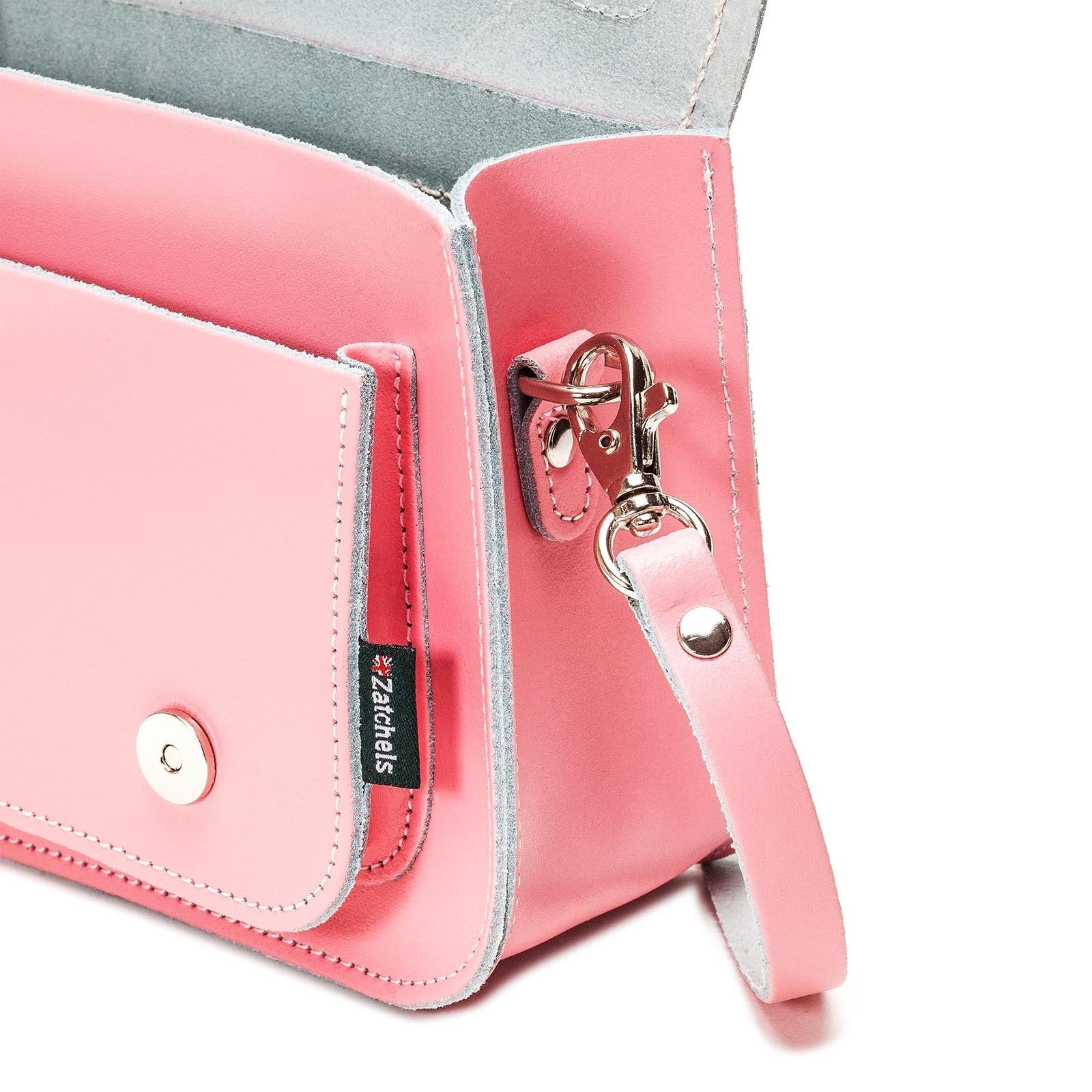 Handmade Leather Micro Satchel - Pastel Pink  