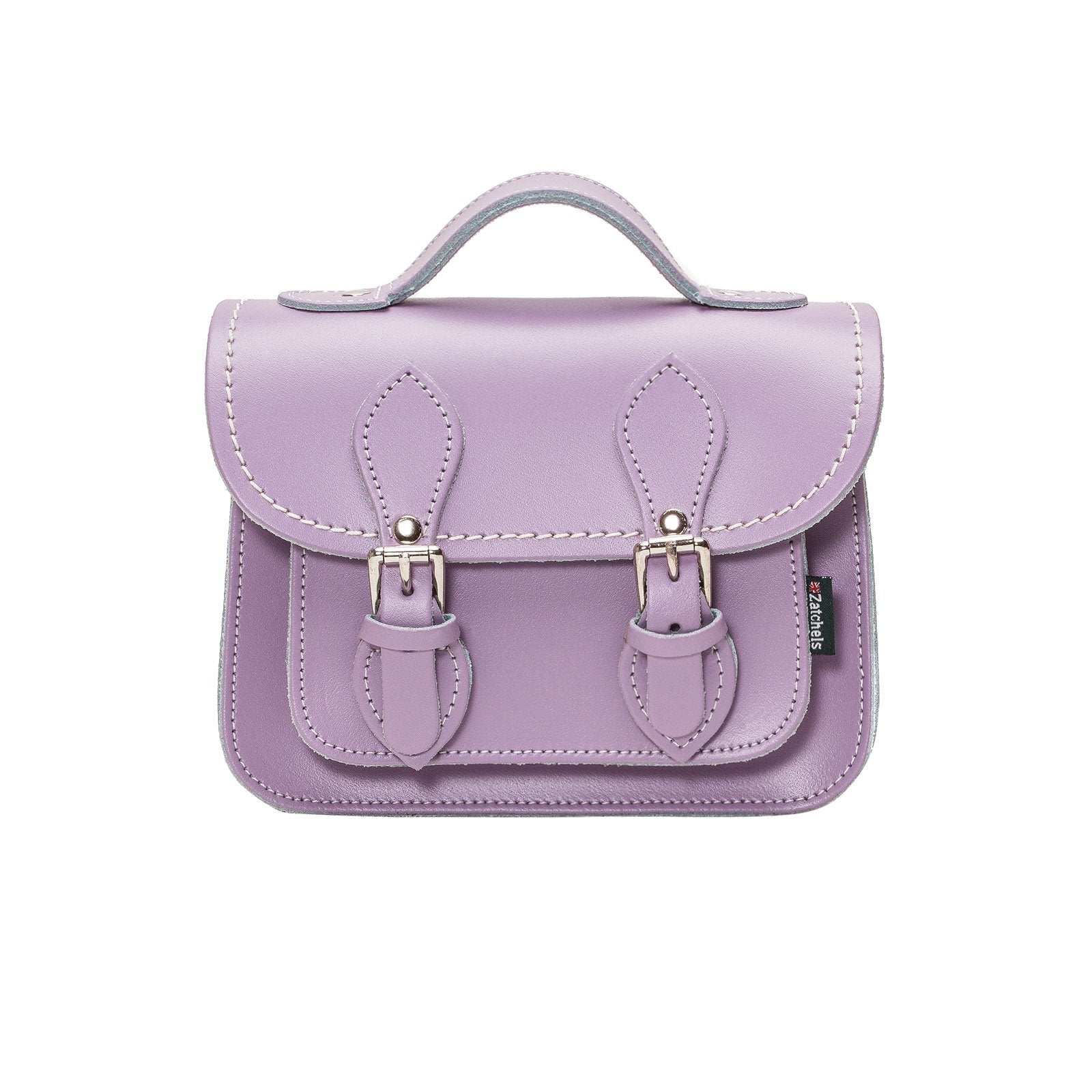 Handmade Leather Micro Satchel - Pastel Violet  