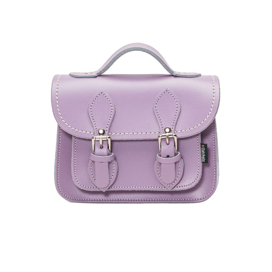 Handmade Leather Micro Satchel - Pastel Violet  