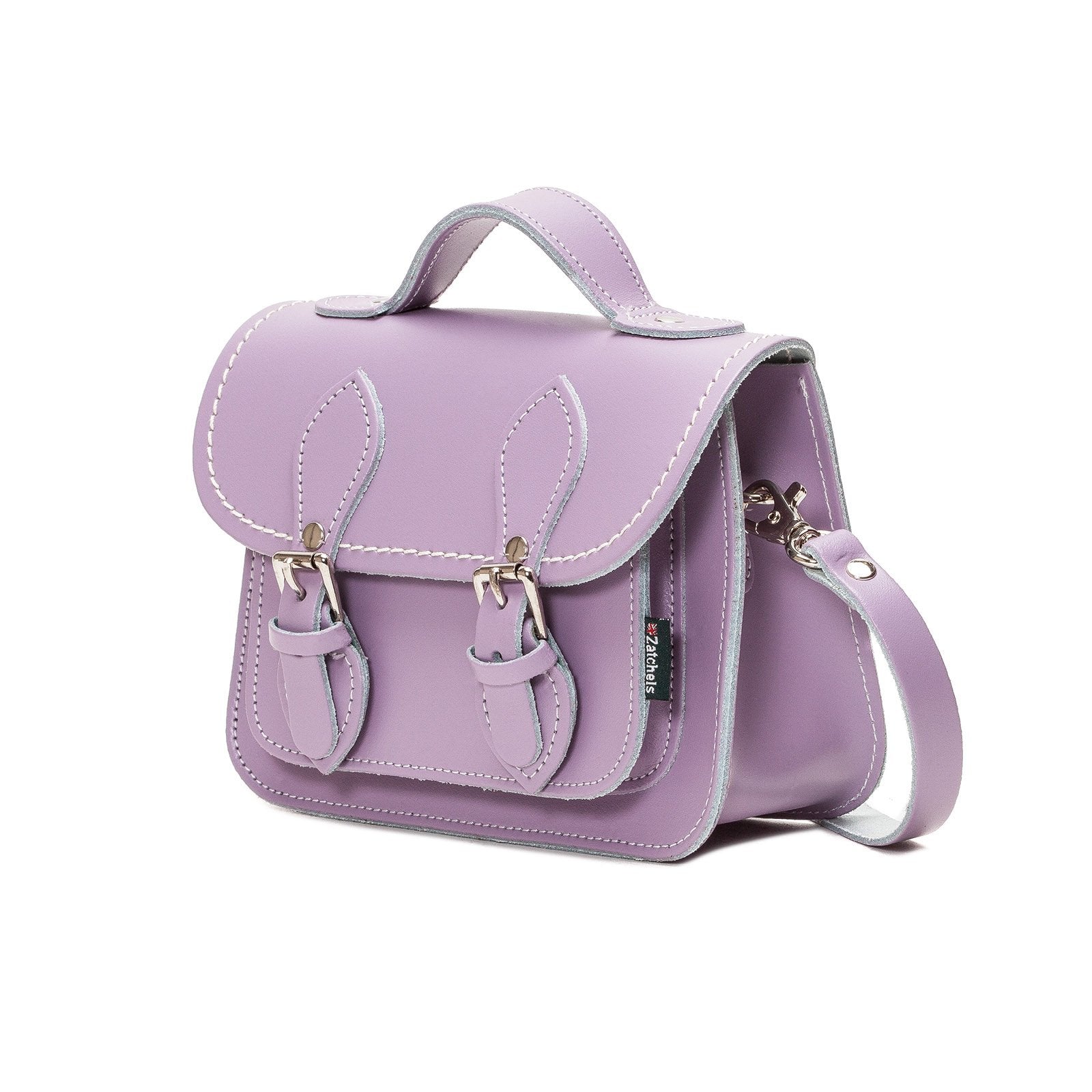 Handmade Leather Micro Satchel - Pastel Violet  