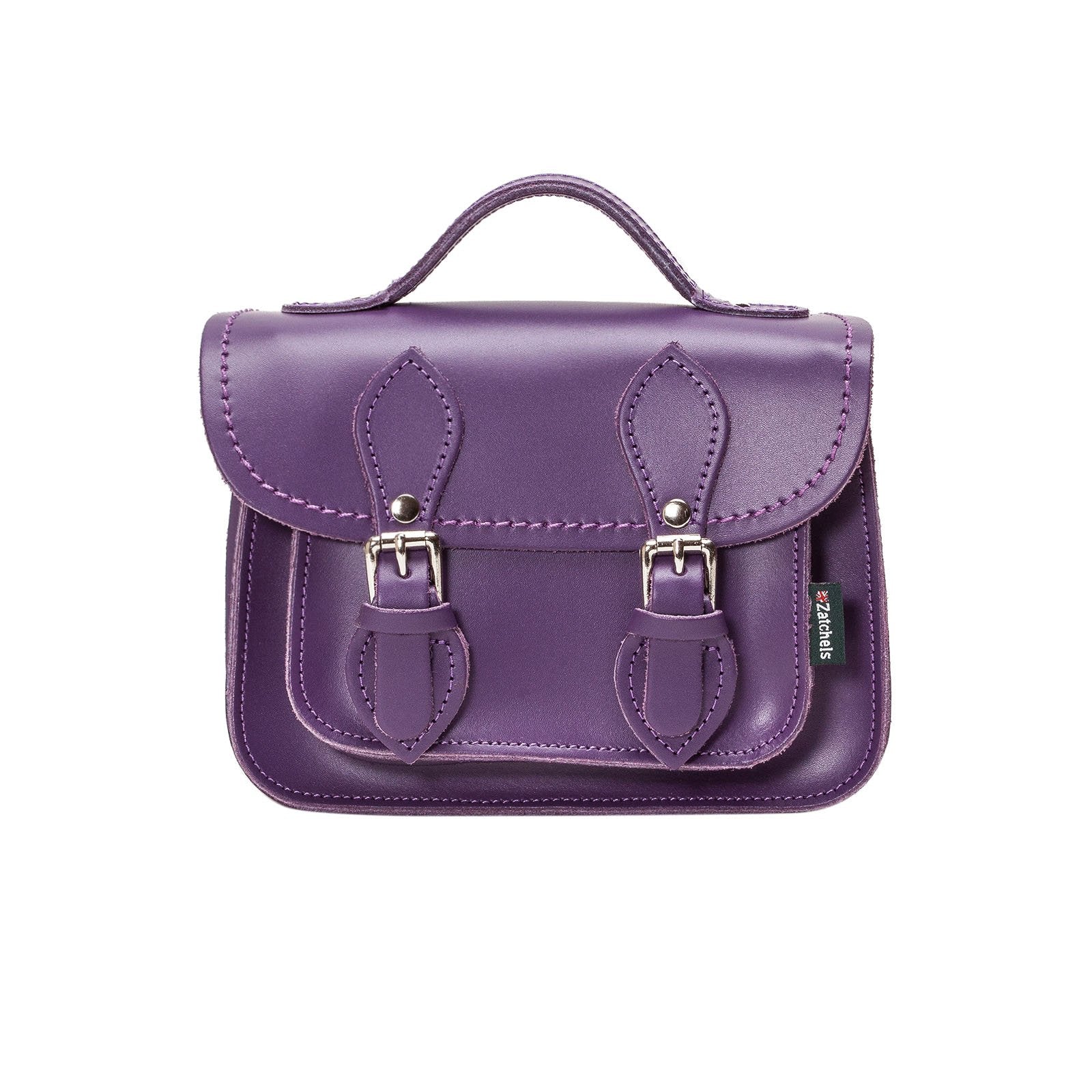 Handmade Leather Micro Satchel - Purple  