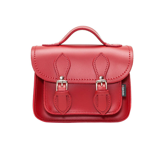 Handmade Leather Micro Satchel - Red  