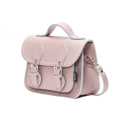 Handmade Leather Micro Satchel - Rose Quartz