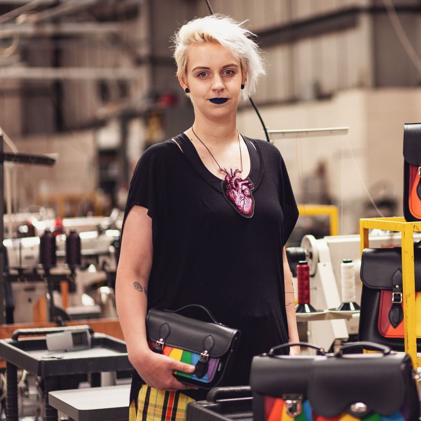 Leather Midi Satchel - Pride  