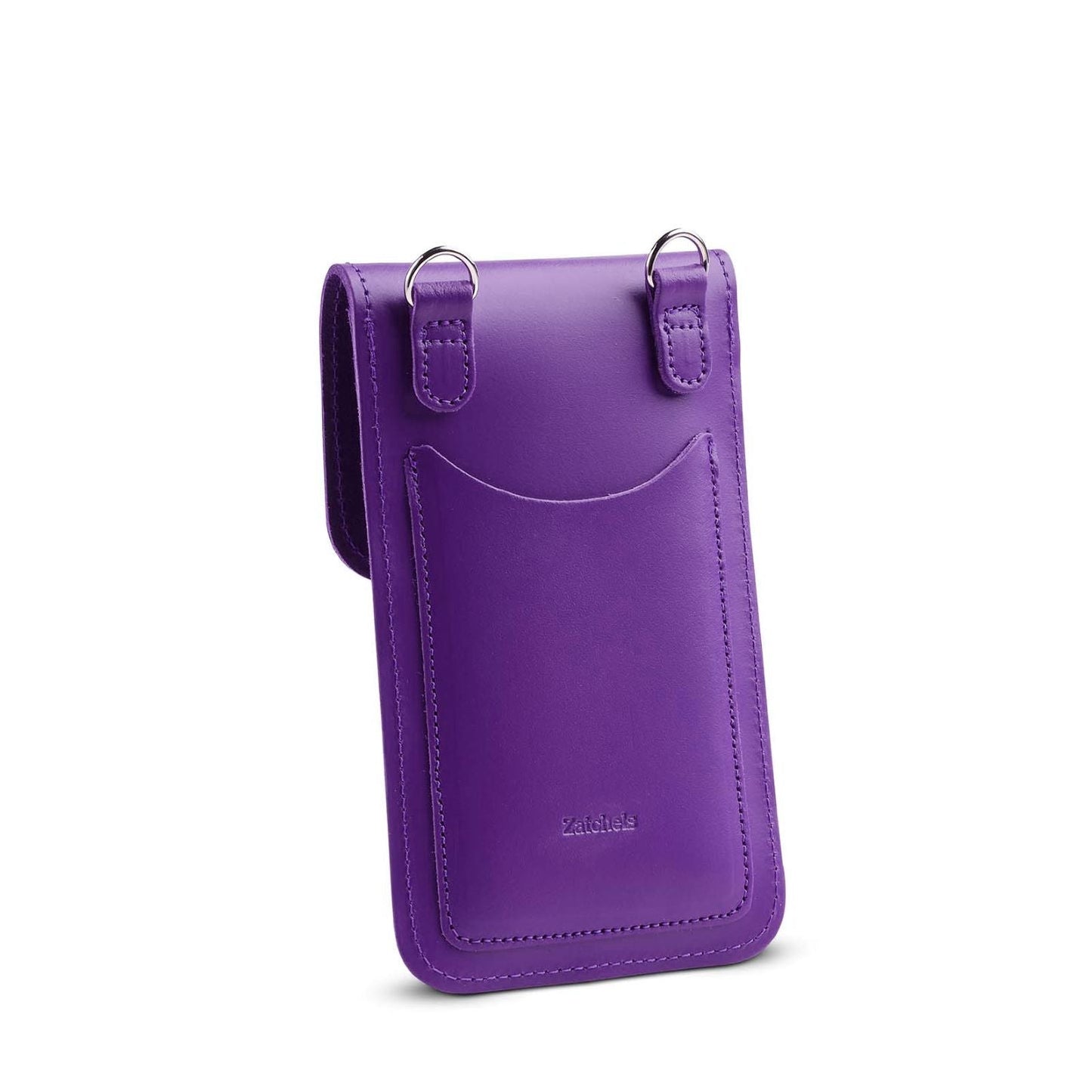 Handmade Leather Mobile Phone Pouch Plus - Purple  