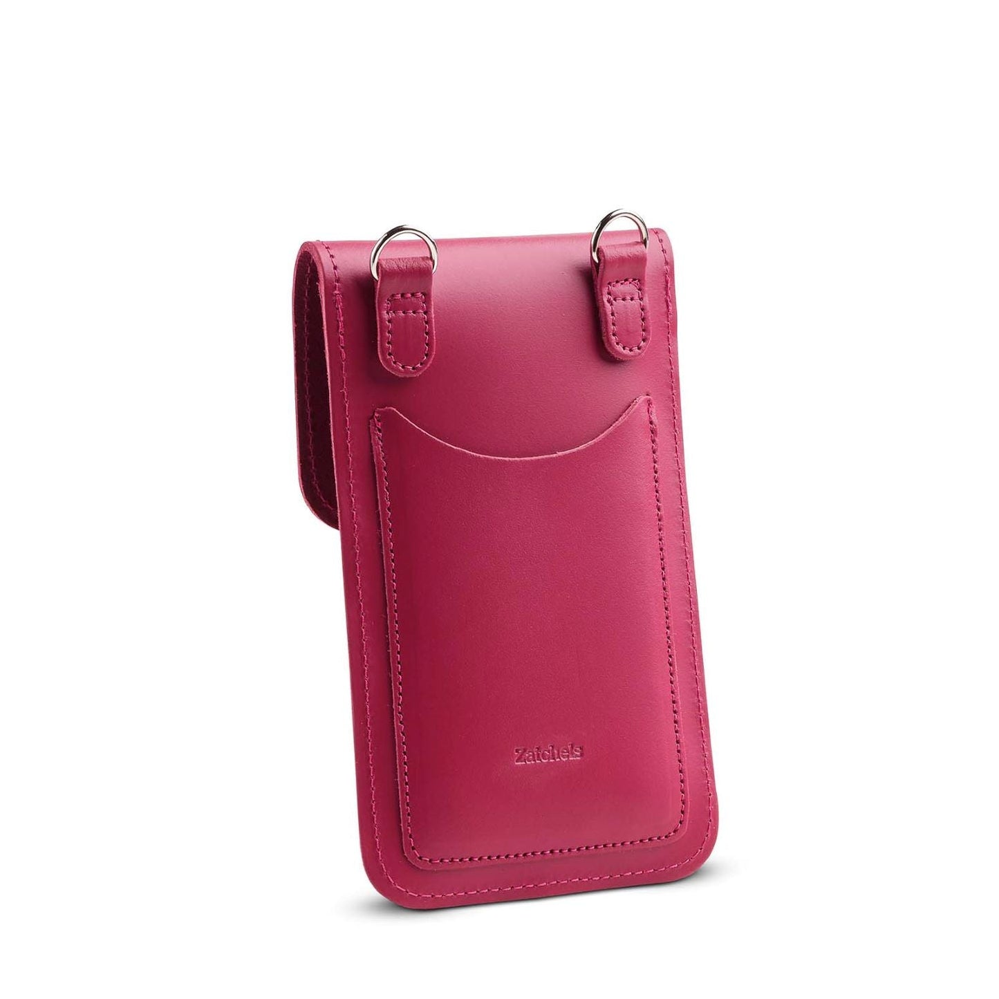 Handmade Leather Mobile Phone Pouch Plus - Magenta  