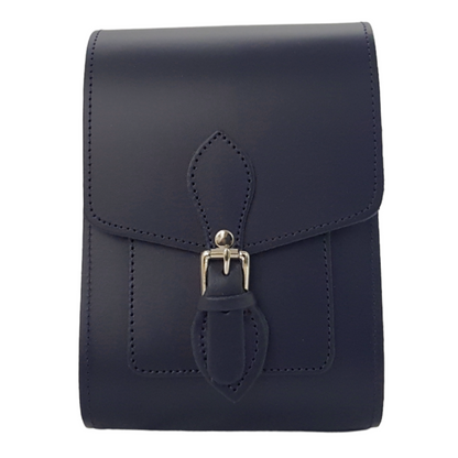 Handmade Leather Festival Phone Bag - Navy Blue