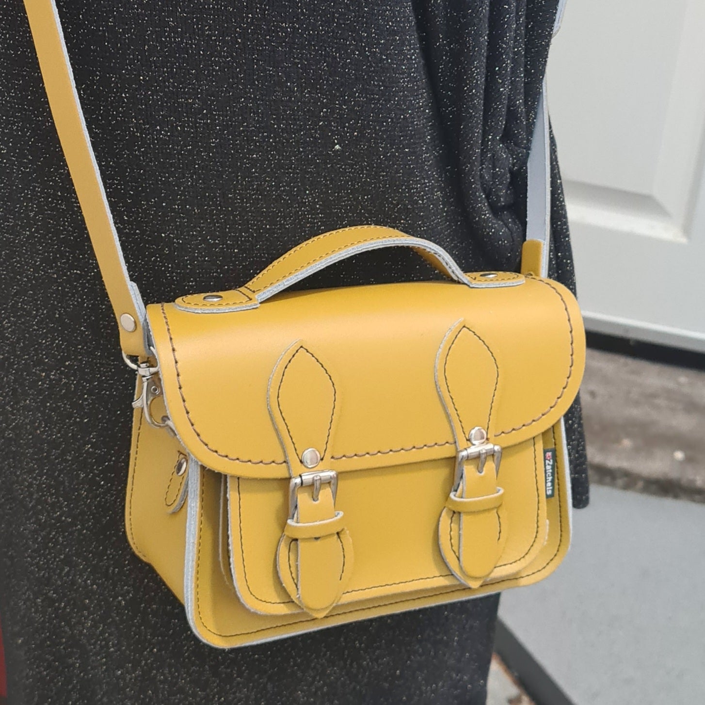 Handmade Leather Micro Satchel - Yellow Ochre  