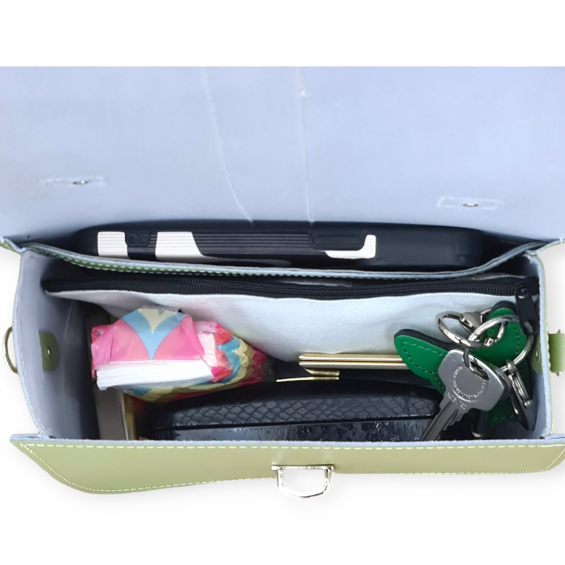 Olympia Handmade Leather Bag - Sage Green  