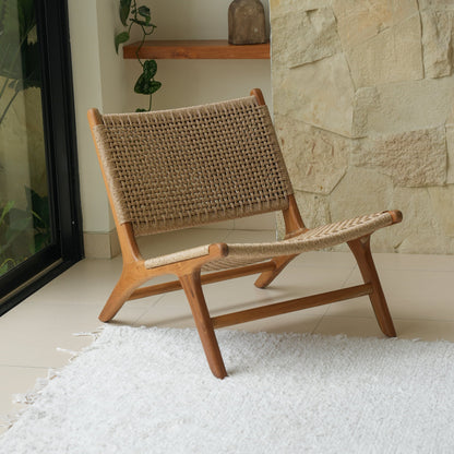 Zara Teak & Rattan Accent Chair- Handmade- Teak  