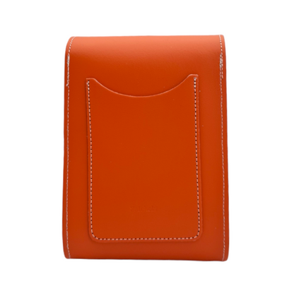 Handmade Leather Festival Phone Bag - Orange  