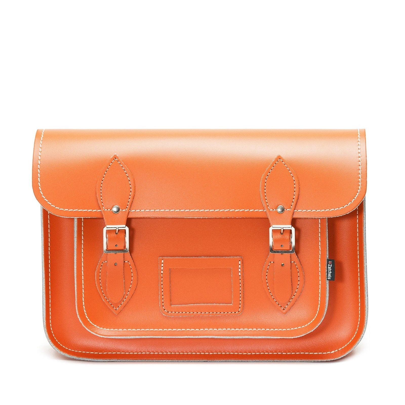 Handmade Leather Satchel - Orange  