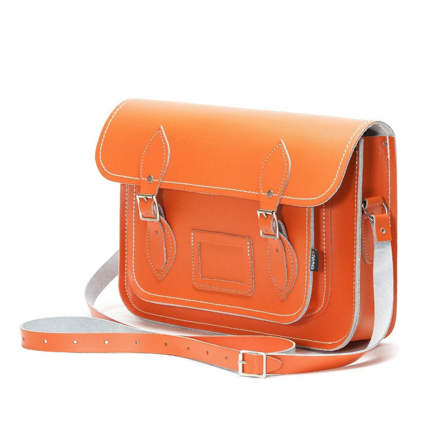 Handmade Leather Satchel - Orange  