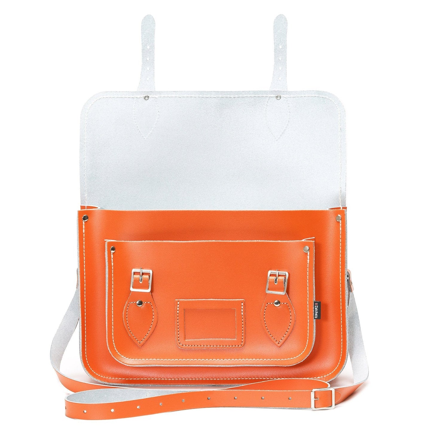 Handmade Leather Satchel - Orange  