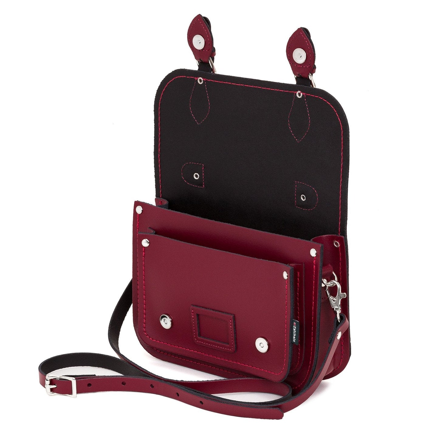 Leather Midi Satchel - Oxblood  