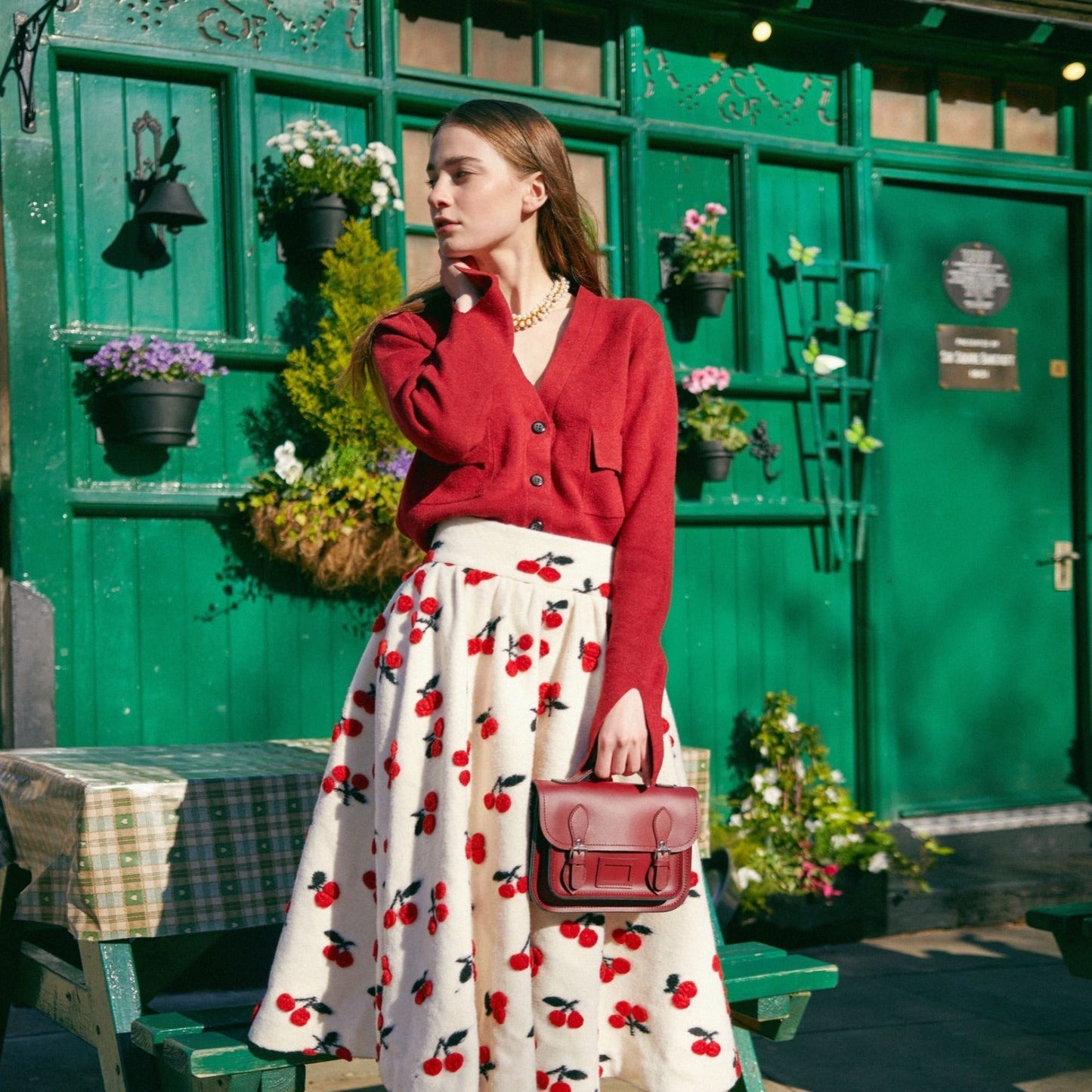 Leather Midi Satchel - Rose Quartz  