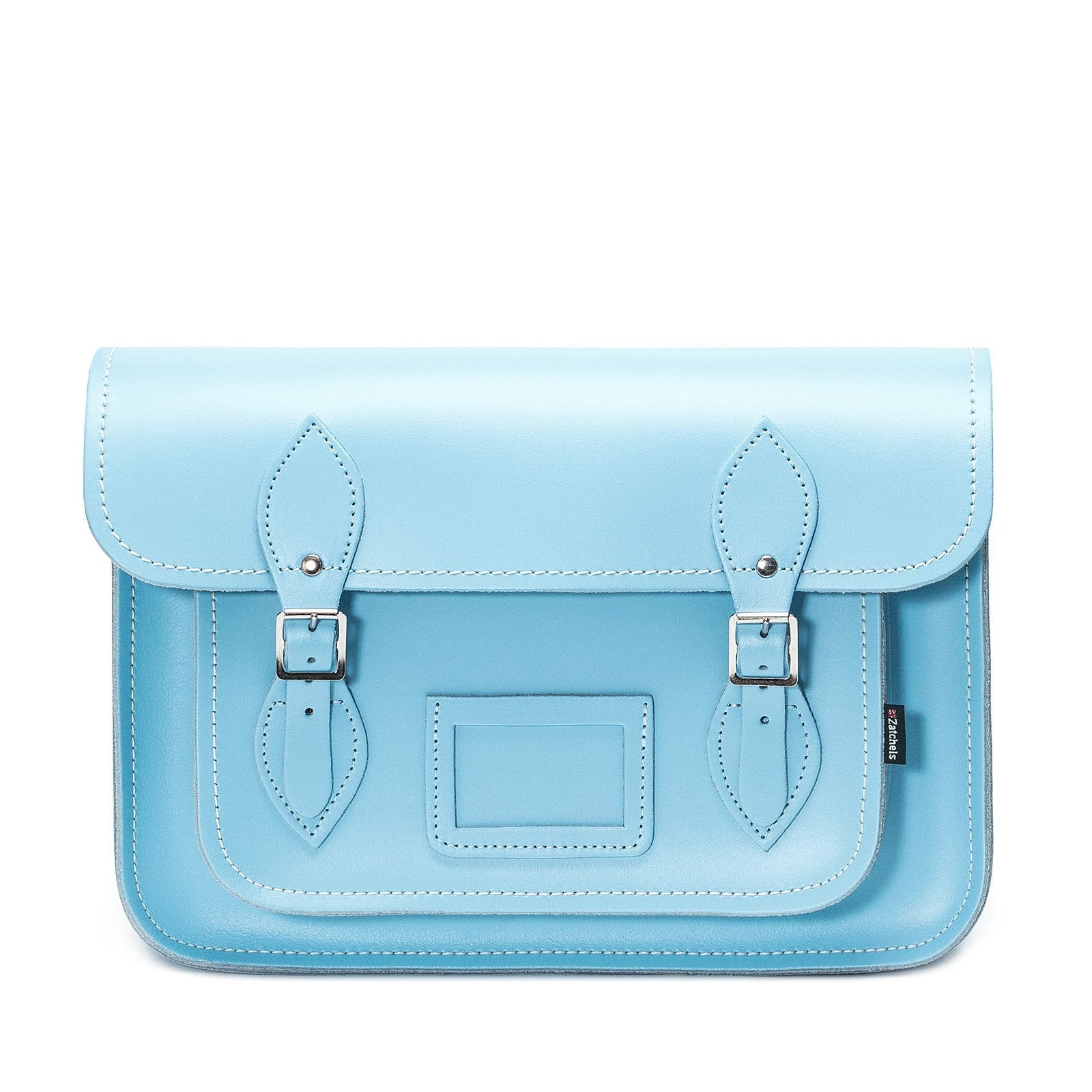 Handmade Leather Satchel - Pastel Baby Blue  