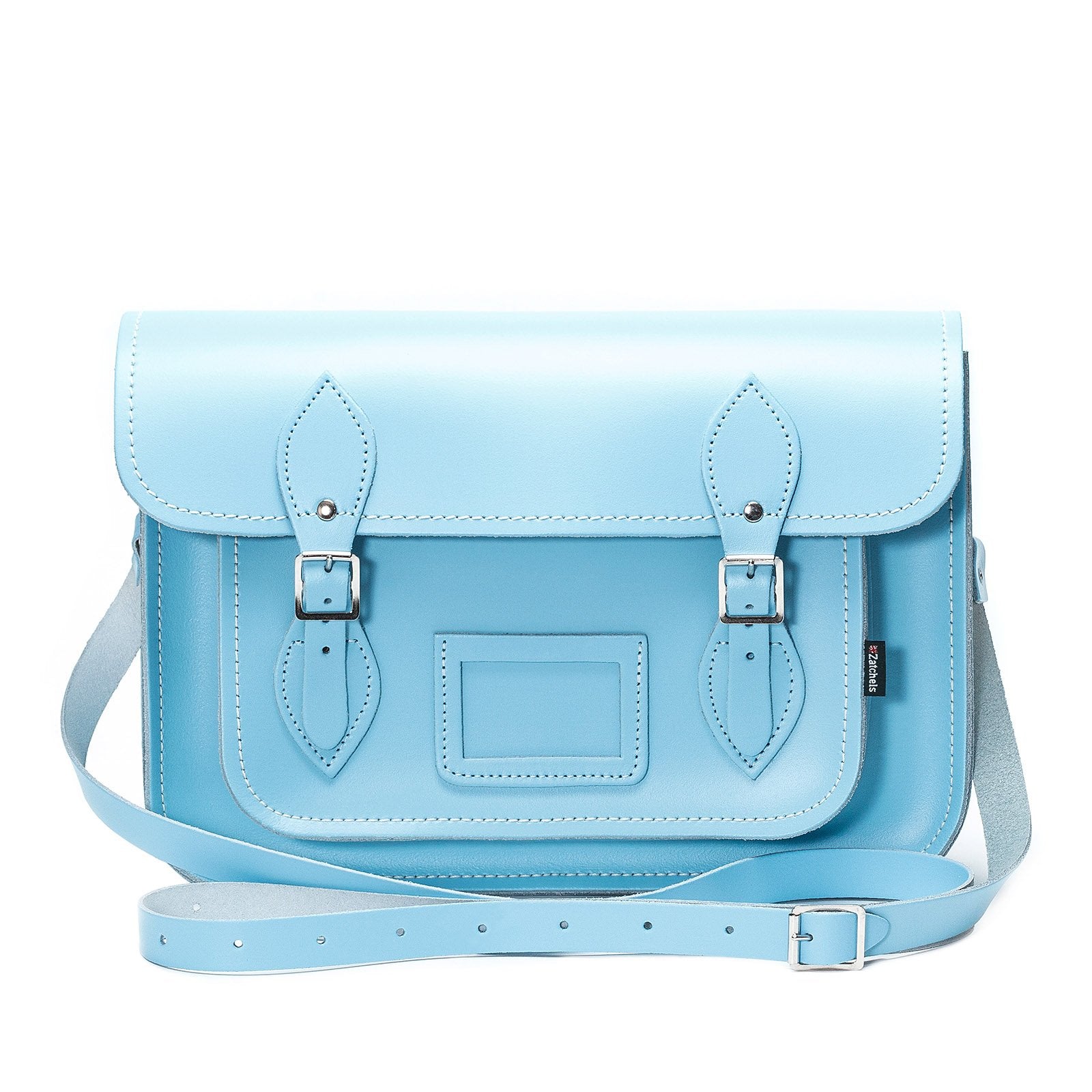 Handmade Leather Satchel - Pastel Baby Blue  