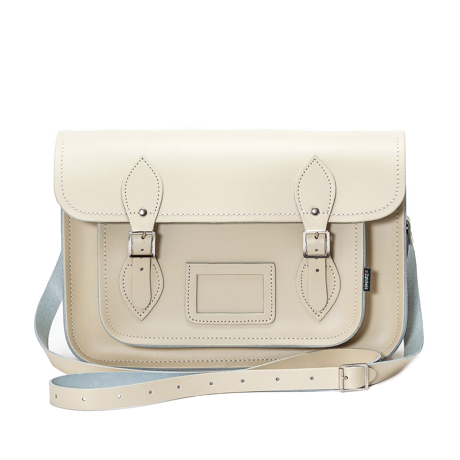 Handmade Leather Satchel - Pastel Cream  