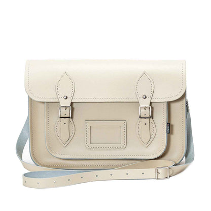 Handmade Leather Satchel - Pastel Cream