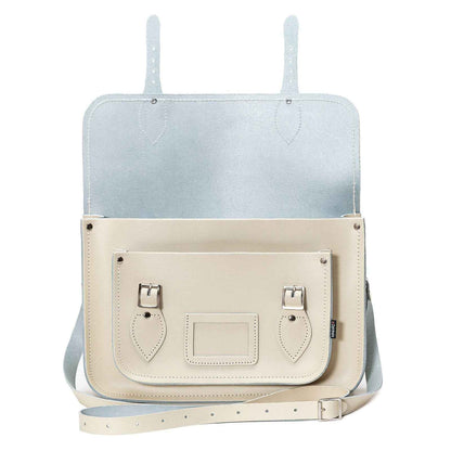 Handmade Leather Satchel - Pastel Cream